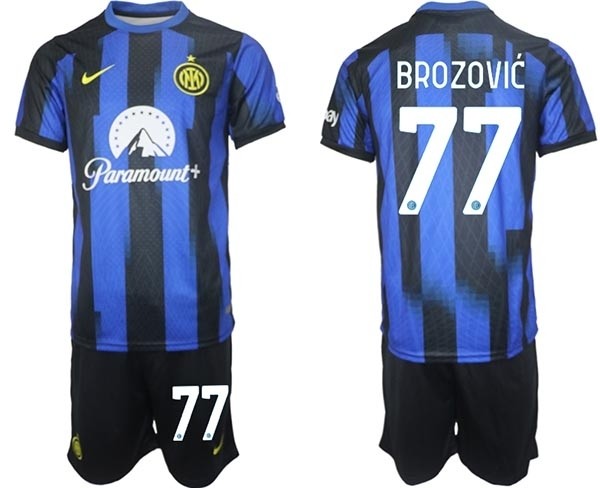 2023-24 Inter Milan #77 Marcelo Brozovic Blue Home Soccer Jersey