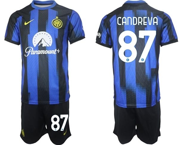 2023-24 Inter Milan #87 Antonio Candreva Blue Home Soccer Jersey