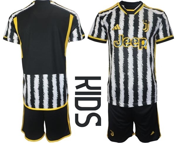 2023-24 Youth Juventus FC Blank Black-White Home Soccer Jesery