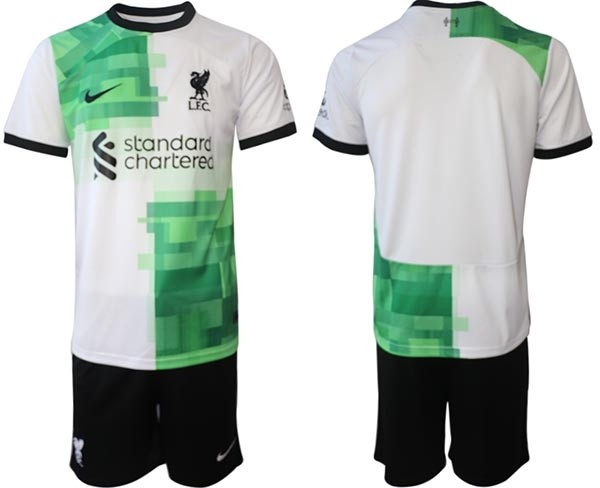 2023-24 Liverpool Blank White Green Away Soccer Jersey