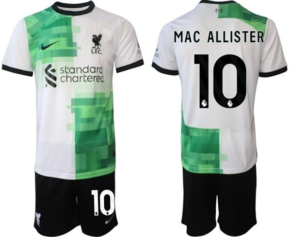 2023-24 Liverpool #10 Alexis Mac Allister White-Green Away Soccer Jersey