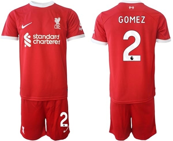 2023-24 Liverpool #2 Joe Gomez Red Home Soccer Jersey