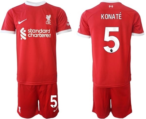 2023-24 Liverpool #5 Ibrahima Konate Red Home Soccer Jersey