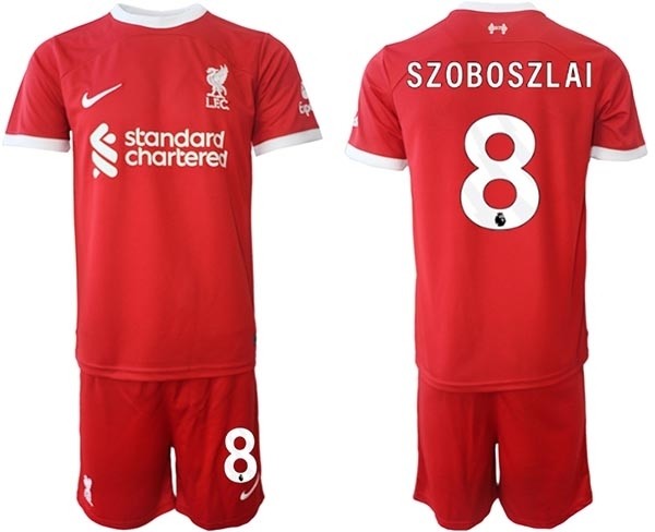 2023-24 Liverpool #8 Dominik Szoboszlai Red Home Soccer Jersey