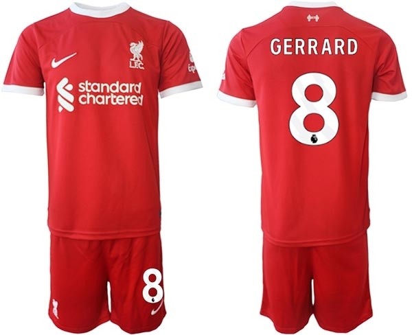 2023-24 Liverpool #8 Steven Gerrard Red Home Soccer Jersey