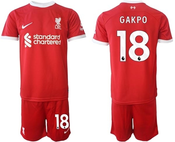 2023-24 Liverpool #18 Cody Gakpo Red Home Soccer Jersey