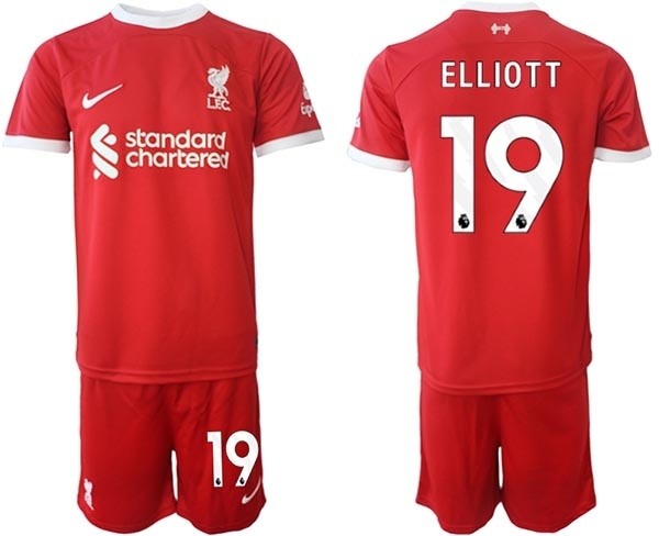 2023-24 Liverpool #19 Harvey Elliott Red Home Soccer Jersey