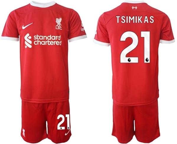 2023-24 Liverpool #21 Konstantinos Tsimikas Red Home Soccer Jersey