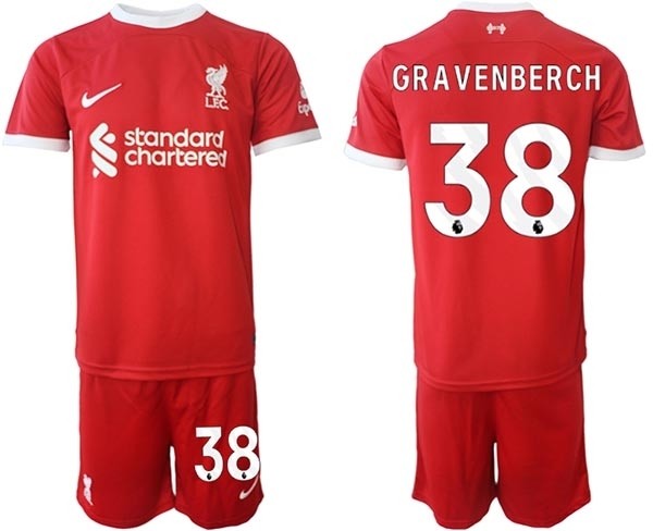 2023-24 Liverpool #38 Ryan Gravenberch Red Home Soccer Jersey