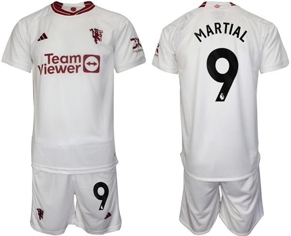 2023-24 Manchester United #9 Anthony Martial White Away Soccer Jersey