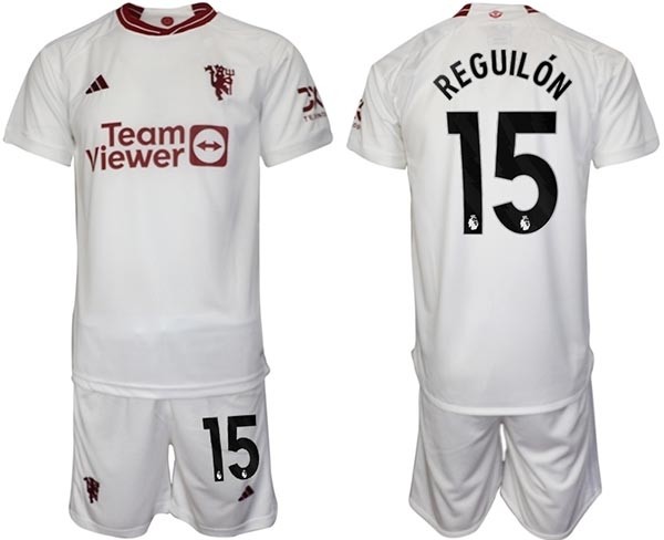 2023-24 Manchester United #15 Sergio Reguilon White Away Soccer Jersey