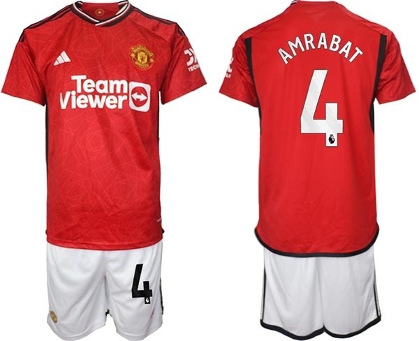 2023-24 Manchester United #4 Sofyan Amrabat Red Home Soccer Jersey