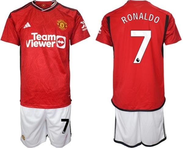 2023-24 Manchester United #7 Cristiano Ronaldo Red Home Soccer Jersey