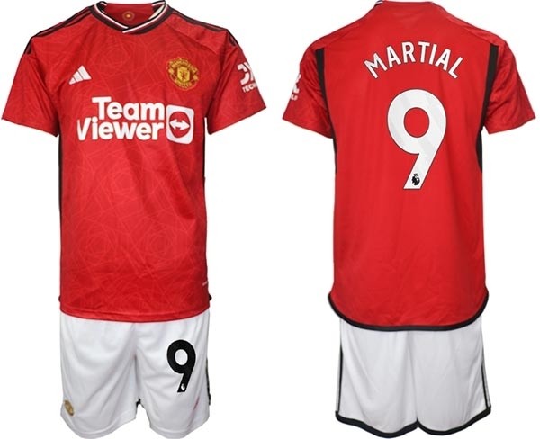 2023-24 Manchester United #9 Anthony Martial Red Home Soccer Jersey