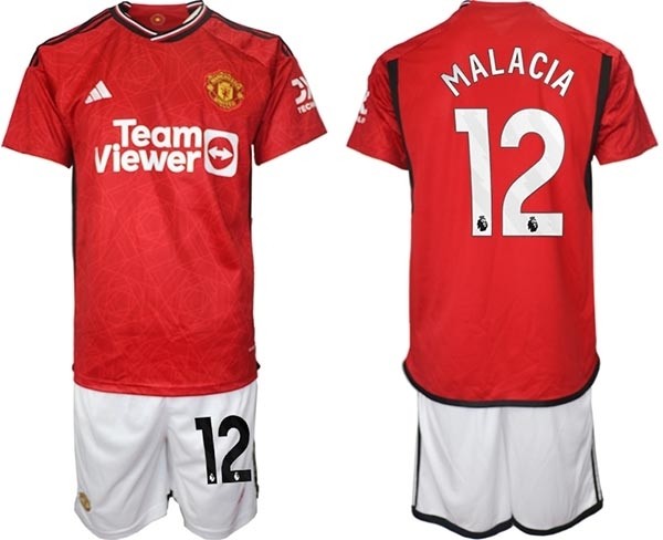 2023-24 Manchester United #12 Tyrell Malacia Red Home Soccer Jersey