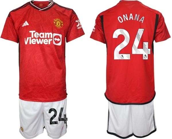 2023-24 Manchester United #24 Andre Onana Red Home Soccer Jersey