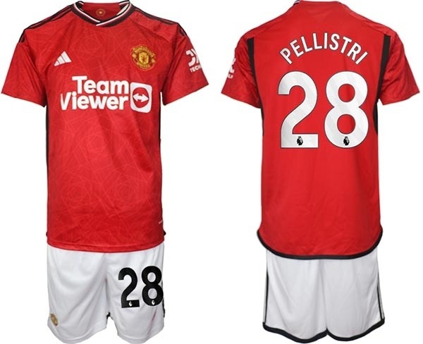 2023-24 Manchester United #28 Facundo Pellistri Red Home Soccer Jersey