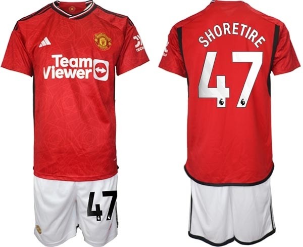 2023-24 Manchester United #47 Shola Shoretire Red Home Soccer Jersey