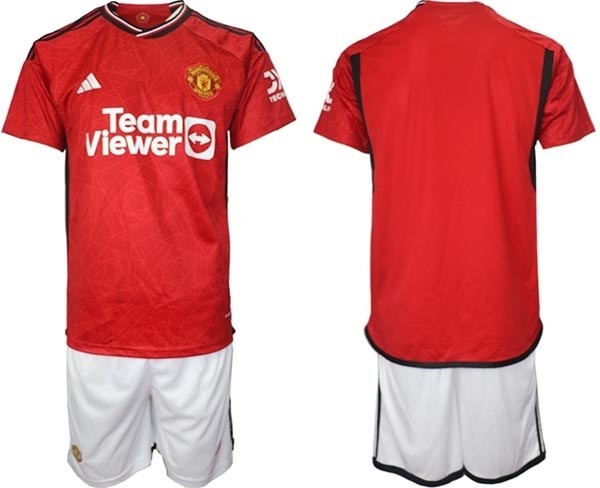 2023-24 Manchester United Blank Red Home Soccer Jersey