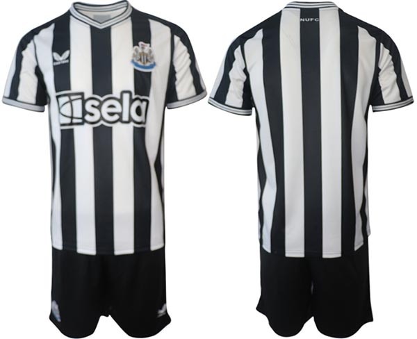 2023-24 Newcastle United Blank White-Black Home Soccer Jersey