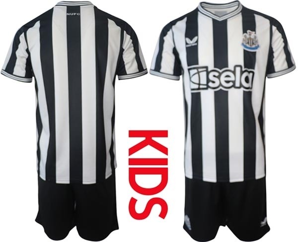 2023-24 Youth Newcastle United Blank White-Black Home Soccer Jersey