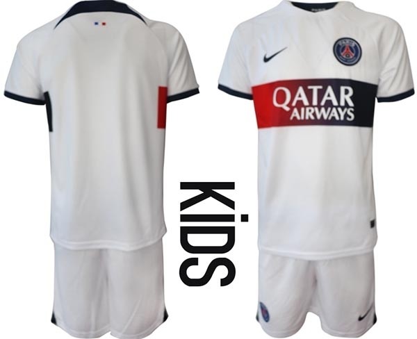 2023-24 Youth Paris Saint-Germain F.C Blank White Away Soccer Jersey