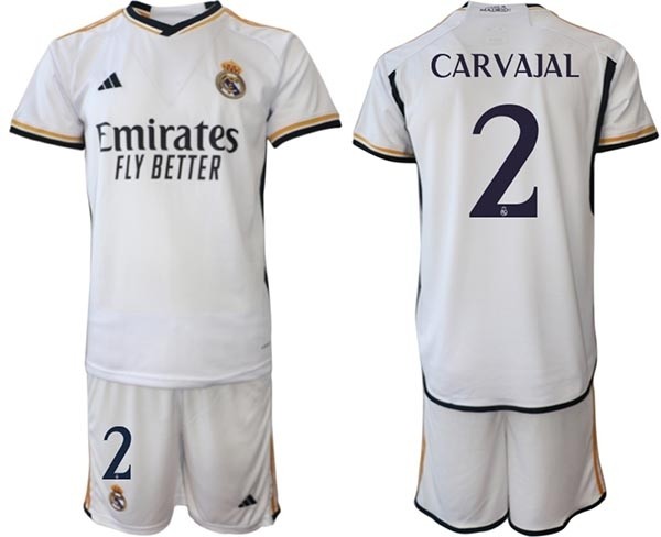 2023-24 Real Madrid #2 Daniel Carvajal White Home Soccer jersey