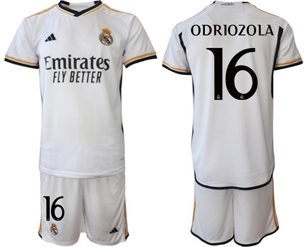 2023-24 Real Madrid #16 Alvaro Odriozola White Home Soccer jersey