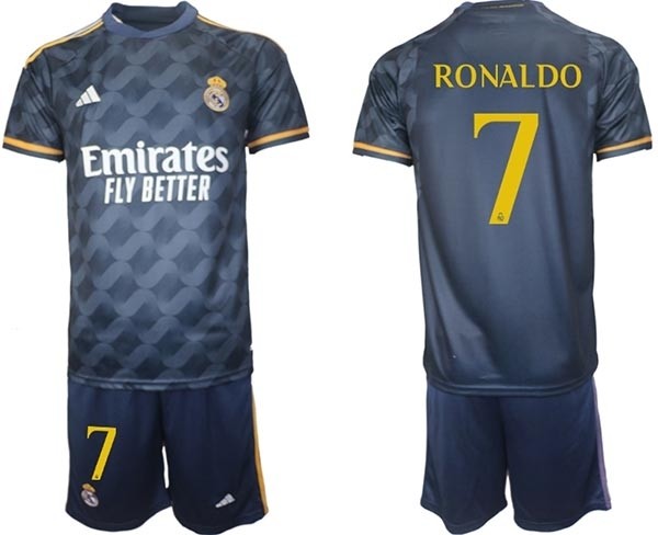 2023-24 Real Madrid #7 Cristiano Ronaldo Navy Away Soccer jersey