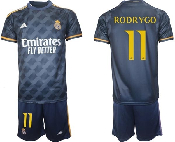 2023-24 Real Madrid #11 Rodrygo Navy Away Soccer jersey