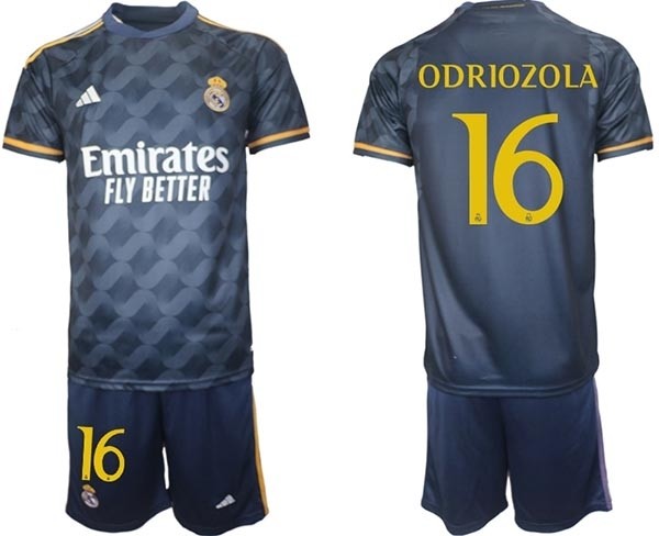 2023-24 Real Madrid #16 Alvaro Odriozola Navy Away Soccer jersey