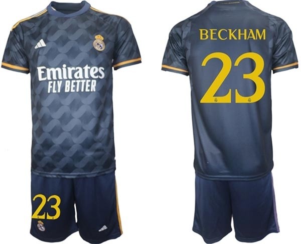 2023-24 Real Madrid #23 David Beckham Navy Away Soccer jersey