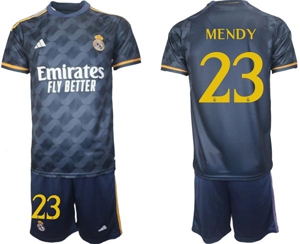 2023-24 Real Madrid #23 Ferland Mendy Navy Away Soccer jersey