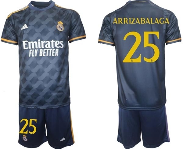 2023-24 Real Madrid #25 Kepa Arrizabalaga Navy Away Soccer jersey