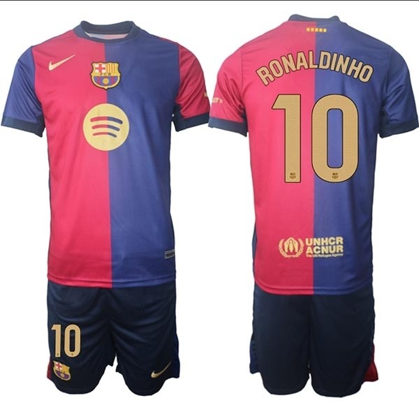 2024-25 Barcelona #10 Ronaldinho Red-Blue Home Soccer jersey