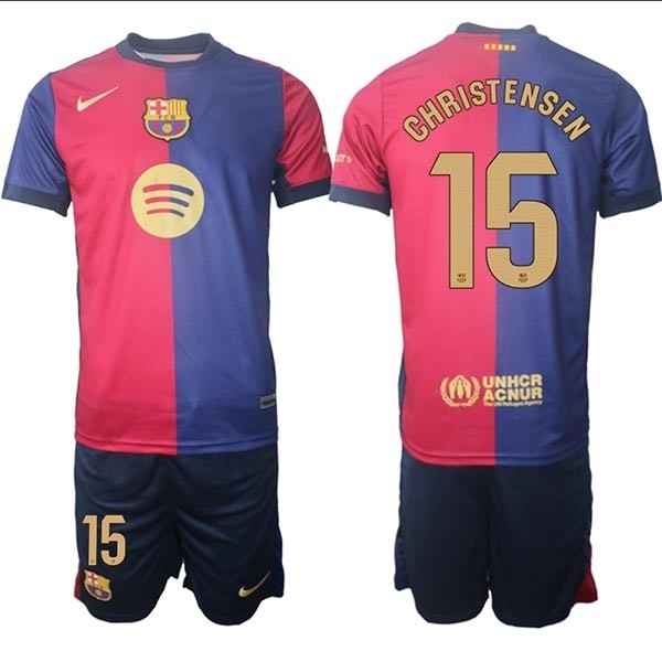 2024-25 Barcelona #15 Andreas Christensen Red-Blue Home Soccer jersey