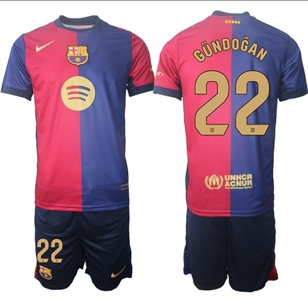 2024-25 Barcelona #22 lkay Gundogan Red-Blue Home Soccer jersey