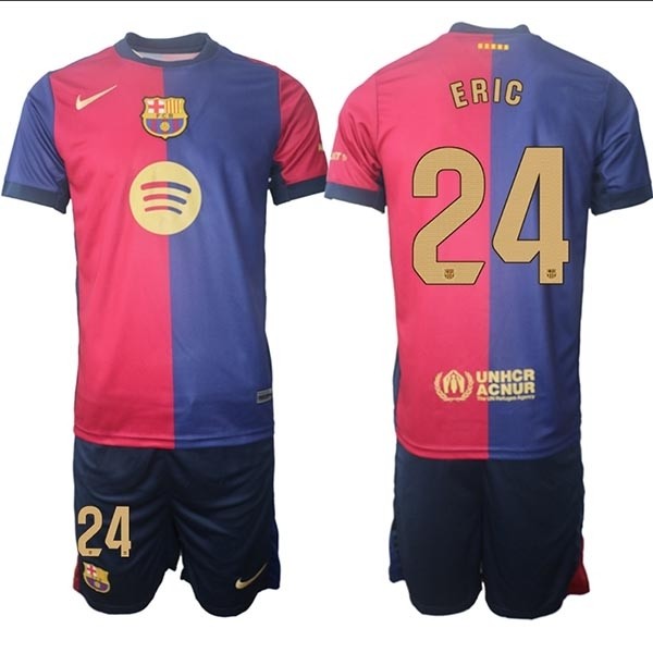 2024-25 Barcelona #24 Eric Garcia Red-Blue Home Soccer jersey