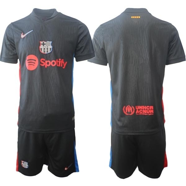 2024-25 Barcelona Blank Black Away Soccer jersey