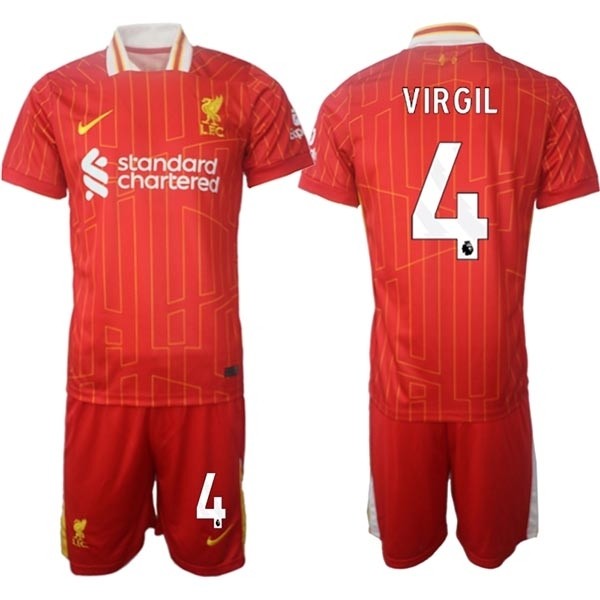 2024-25 Liverpool #4 Virgil van Dijk Red Home Soccer Jersey