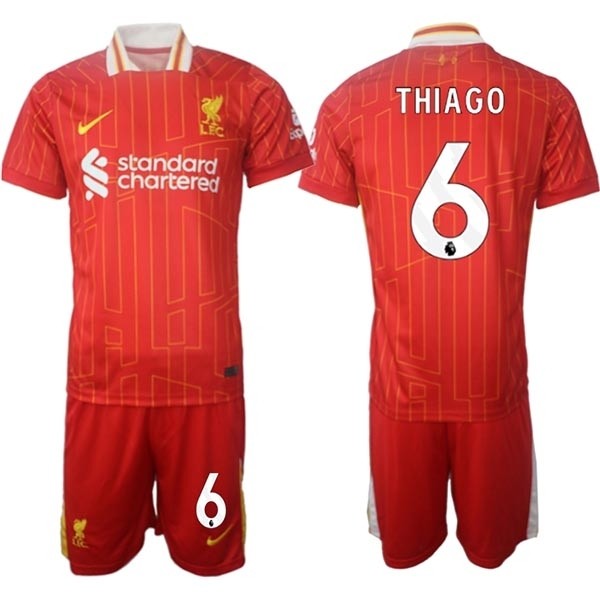 2024-25 Liverpool #6 Thiago Alcantara Red Home Soccer Jersey