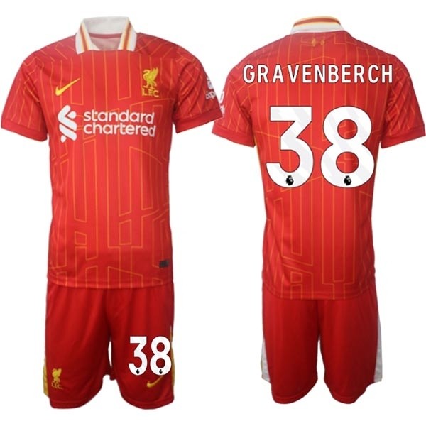 2024-25 Liverpool #38 Ryan Gravenberch Red Home Soccer Jersey