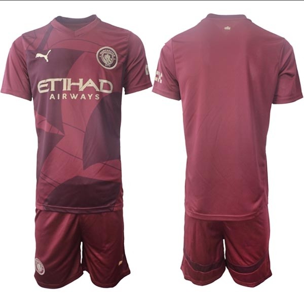 2024-25 Manchester City Blank Red Away Soccer Jersey