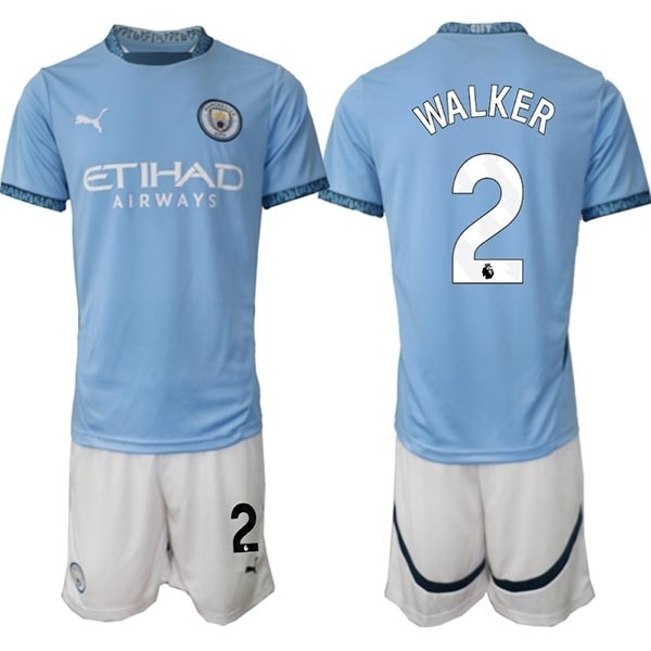 2024-25 Manchester City #2 Kyle Walker Blue Home Soccer Jersey