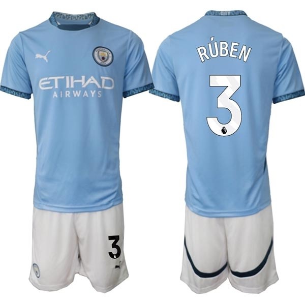 2024-25 Manchester City #3 Ruben Dias Blue Home Soccer Jersey