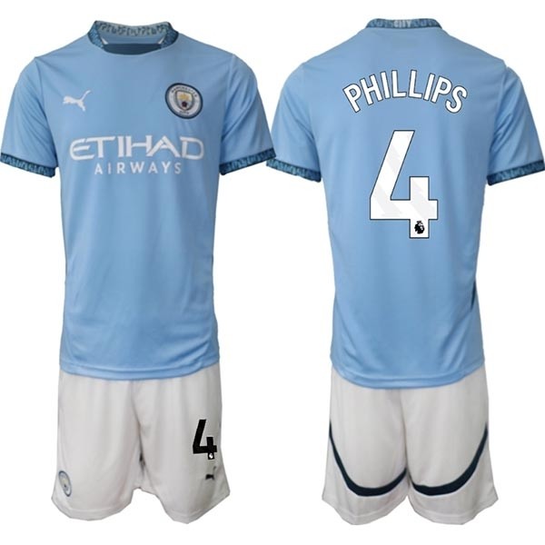 2024-25 Manchester City #4 Kalvin Phillips Blue Home Soccer Jersey