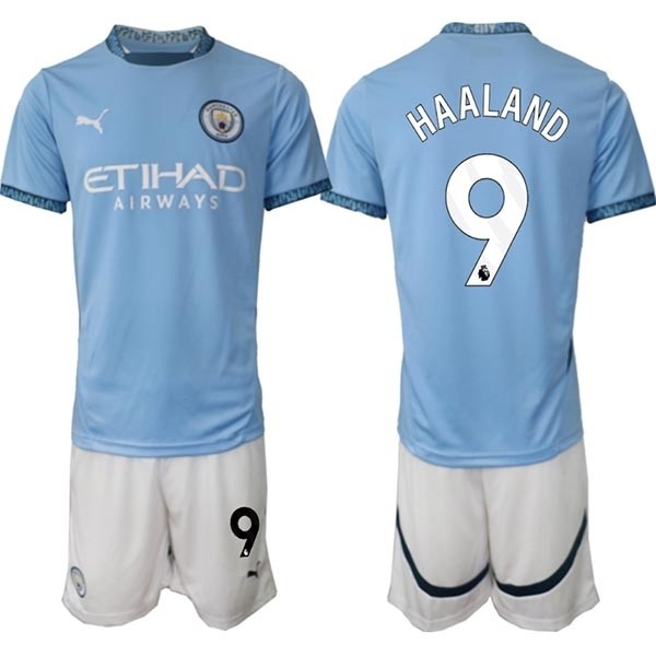 2024-25 Manchester City #9 Erling Haaland Blue Home Soccer Jersey