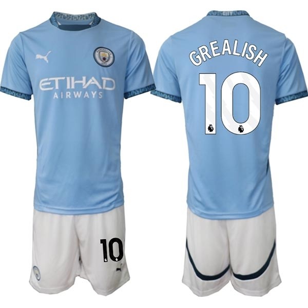 2024-25 Manchester City #10 Jack Grealish Blue Home Soccer Jersey