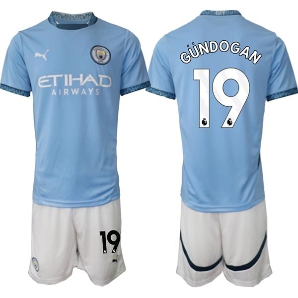 2024-25 Manchester City #19 Gundogan Blue Home Soccer Jersey