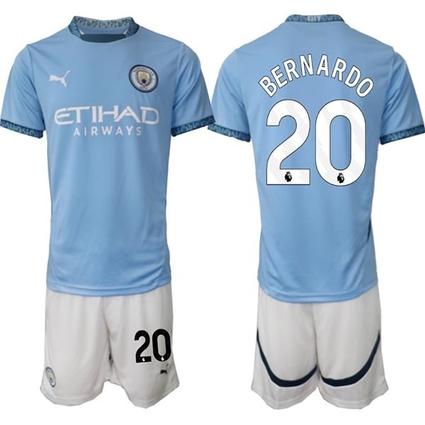 2024-25 Manchester City #20 Bernardo Silva Blue Home Soccer Jersey